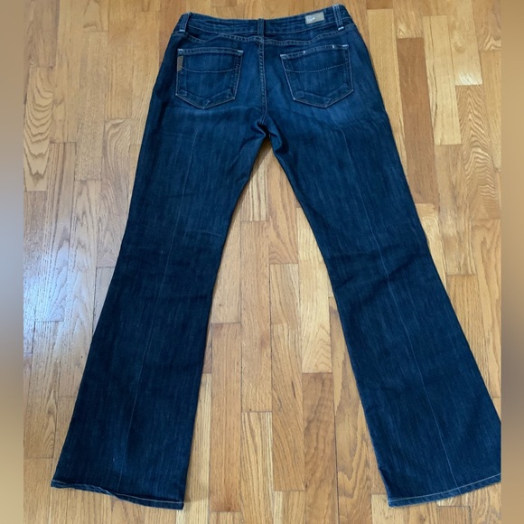 PAIGE Premium Denim Laurel Canyon 
Dark Wash Bootcut Flare Jeans Sz 28, Like New - Picture 2 of 13